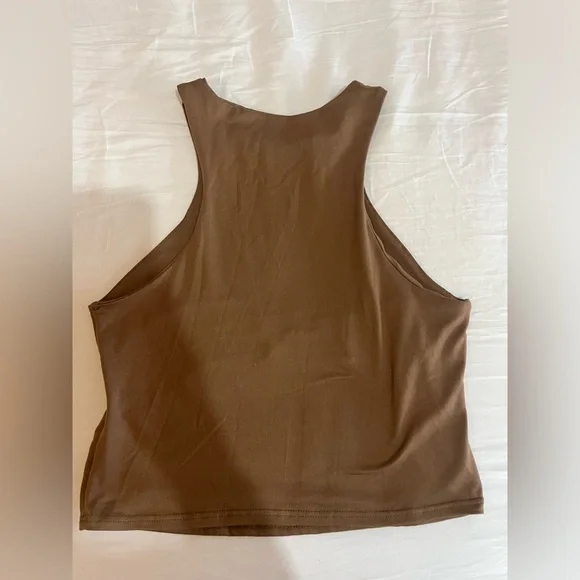 Brown Cropped Racerback Tank - Picture 3 of 3